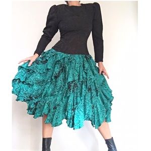 Amazing Pure Silk Bohemian Evening Dress Gown